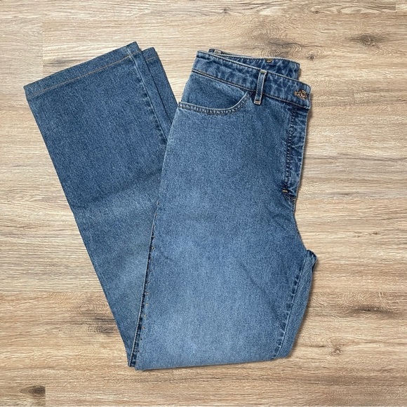 St. John‎ Sport Marie Gray Blue Jean Rhinestone High Rise Straight Leg Mom Jean - Picture 4 of 11